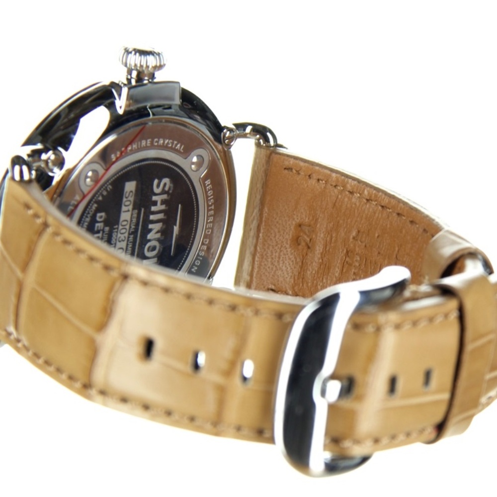 Shinola Runwell Moon Phase 47 mm Alligator Watch - Picture 4 of 6